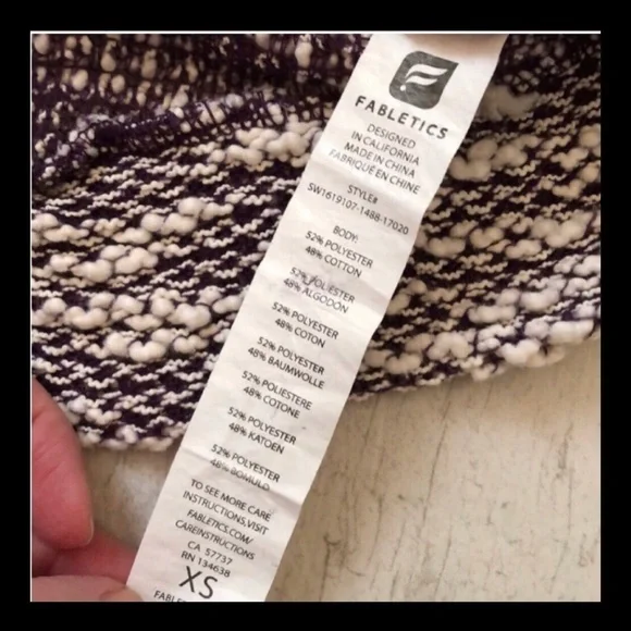 Fabletics Knit Sweater, Purple & White - Picture 7 of 8